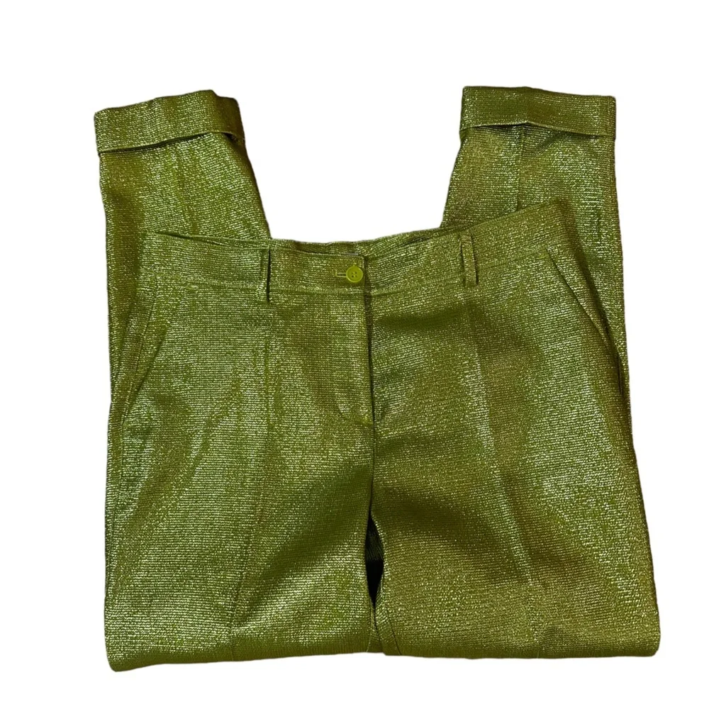 P.A.R.O.S.H. Yellow Metallic Pants Size Large - Picture 5 of 5